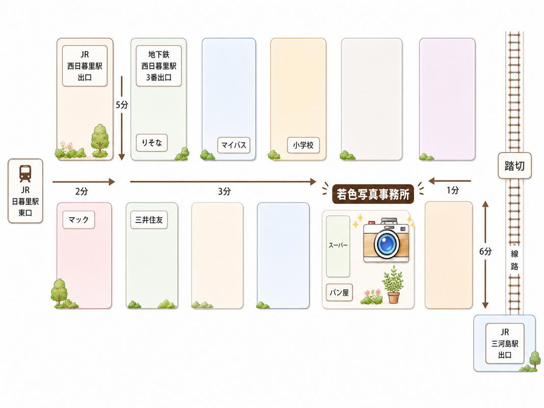 若色写真事務所へのアクセス